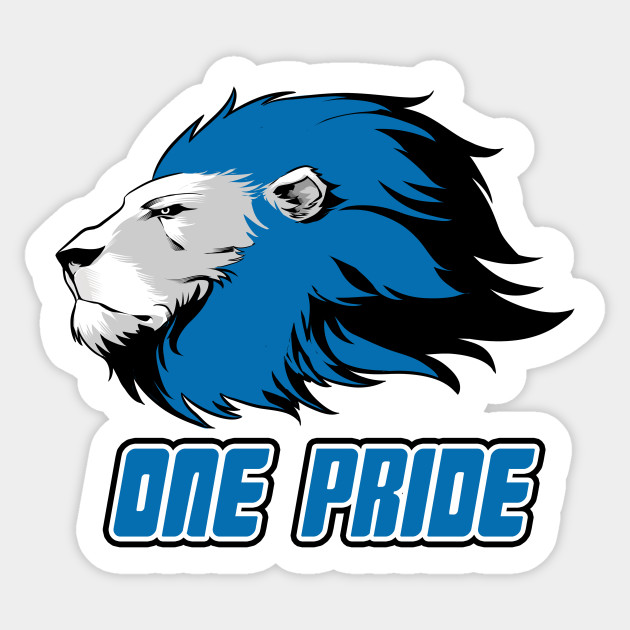 One Pride Detroit Lions Sticker TeePublic
